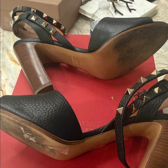 Valentino Black Studded Leather Heels